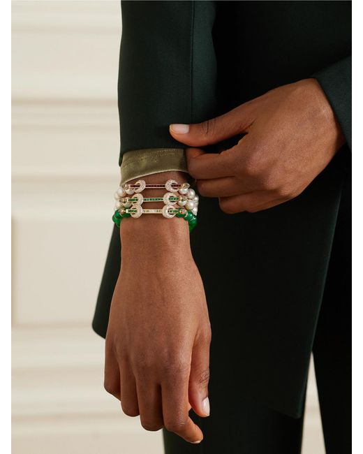 ANANYA Natural Chakra Armband Mit Mehreren Steinen Und Details Aus 18 Karat