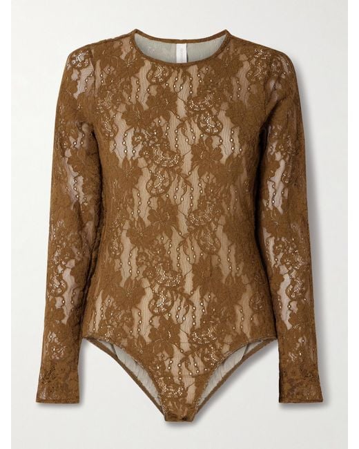 Zimmermann Brown Body Aus Schnurgebundener Spitze Mit Stretch-Anteil