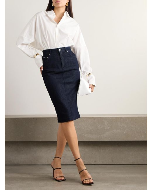 Dolce & Gabbana Blue Stretch-Denim Skirt