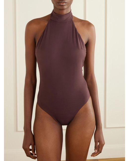 Taller Marmo Purple Artemis Swimsuit And Fringed Pareo Set