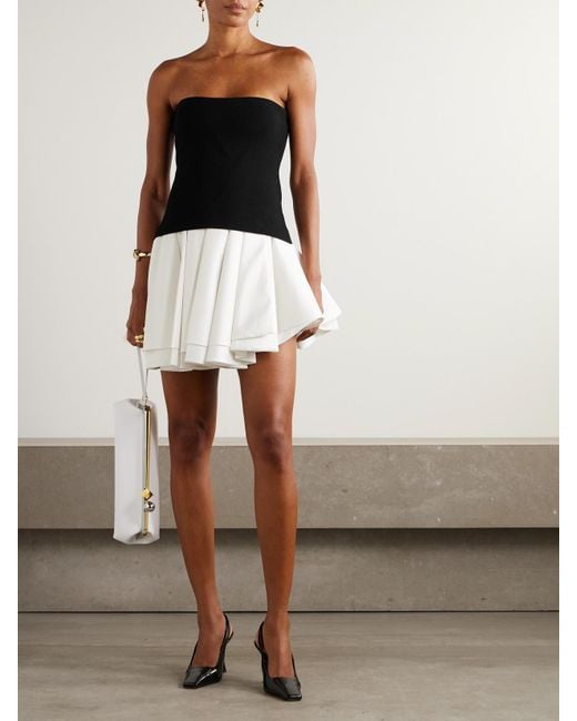 Jonathan Simkhai Black Isabelle Ponte And Taffeta Midi Dress