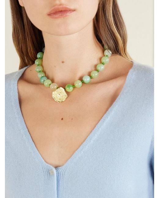 YSSO Green Daphne-Plated Jade Necklace