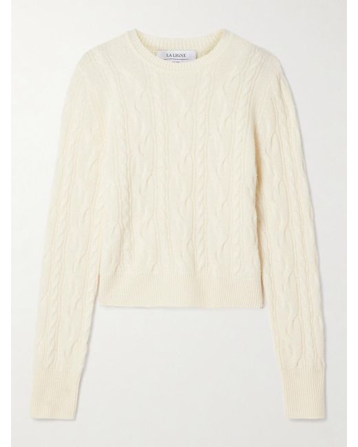 Pull En Cachemire À Mailles Torsadées La Ligne en coloris Natural