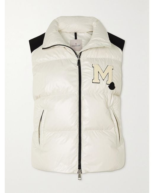 Moncler Natural Oder Canvas-Trimmed Quilted Recycled-Shell Down Vest