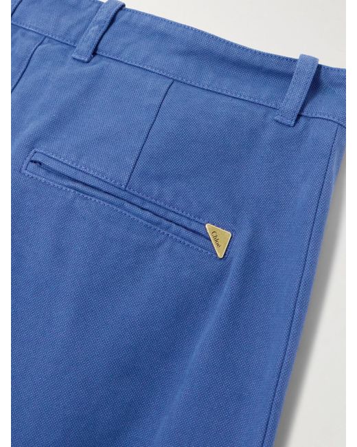 Chloé Blue Cotton-Canvas Flared Pants