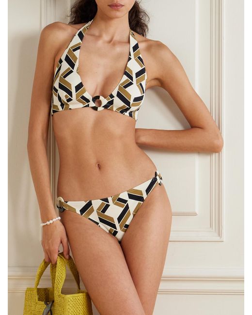 Eres Natural Alchime Embellished Printed Bikini Bottoms