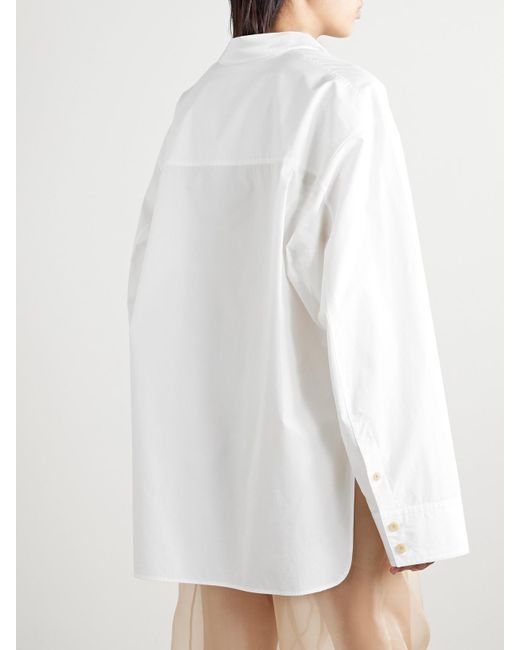 Khaite White Herschel Oversized-Hemd Aus Baumwollpopeline