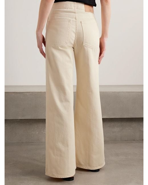 Ulla Johnson Natural The Bianca Paneled High-Rise Wide-Leg Jeans