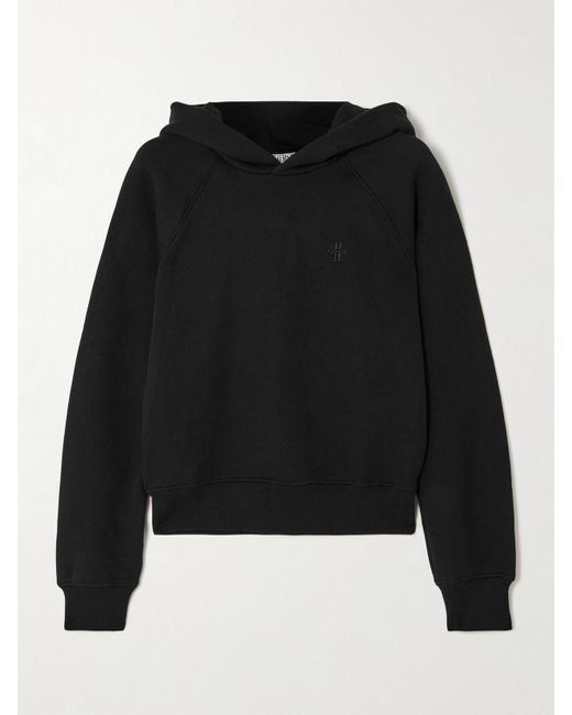 ÉTERNE Black Hoodie Aus Einer Baumwoll-Modalmischung Mit Stickerei