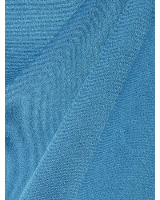 Jonathan Simkhai Blue Izel Cape-Effect Satin Gown