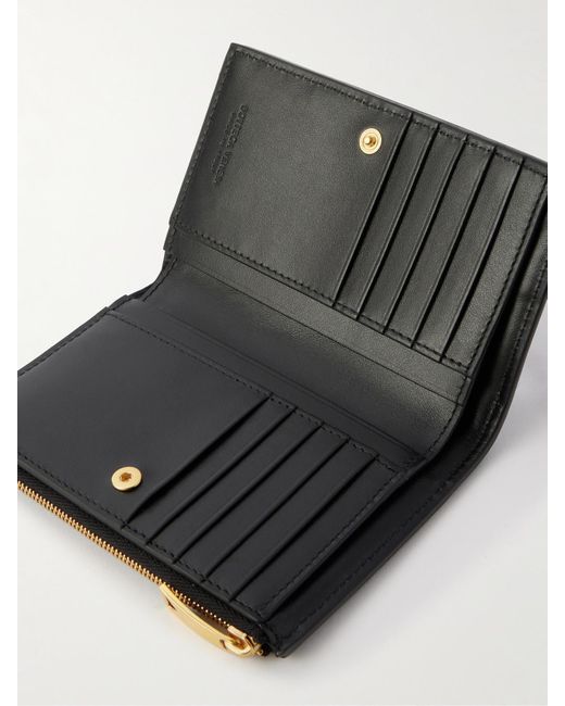 Bottega Veneta Black Cassette Intrecciato Leather Wallet