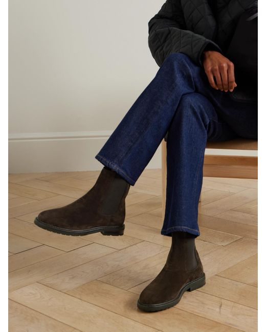 LEGRES Brown 25 Chelsea Boots Aus Veloursleder