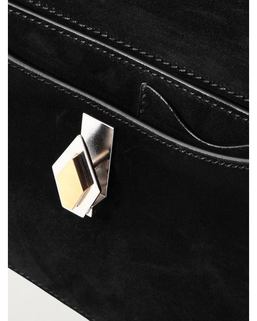 Metier Black Parallel 22 Small Suede Shoulder Bag