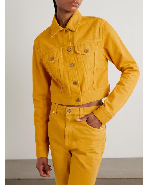 Gabriela Hearst Yellow Bronte Recycled-Denim Jacket