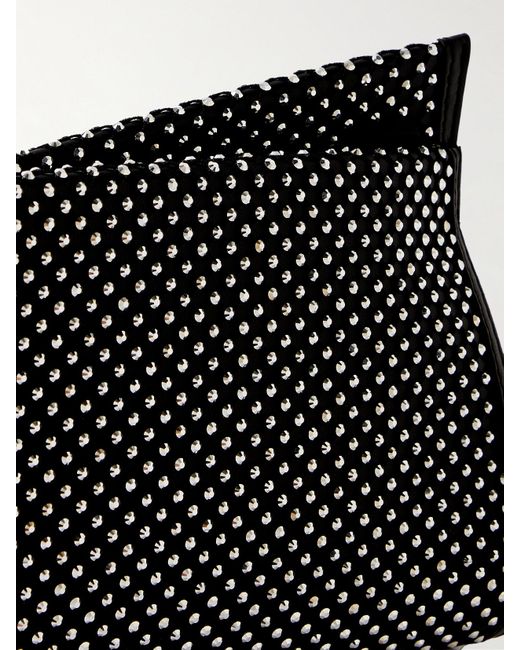 Christian Louboutin Black Loubitwist Clutch Aus Leder Mit Kristallen