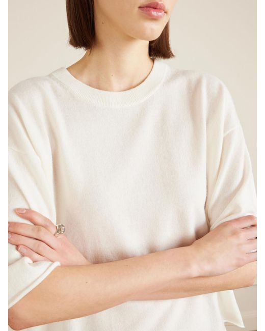 Allude White Cashmere Sweater