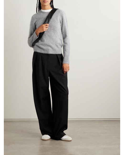 Veronica Beard Gray Pippen Pullover Aus Gebürstetem Kaschmir