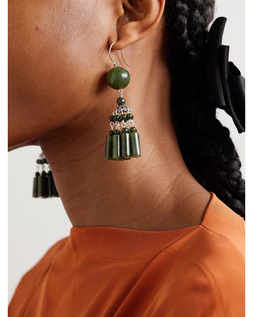 Sophie Buhai Green Flamenco Jade Earrings