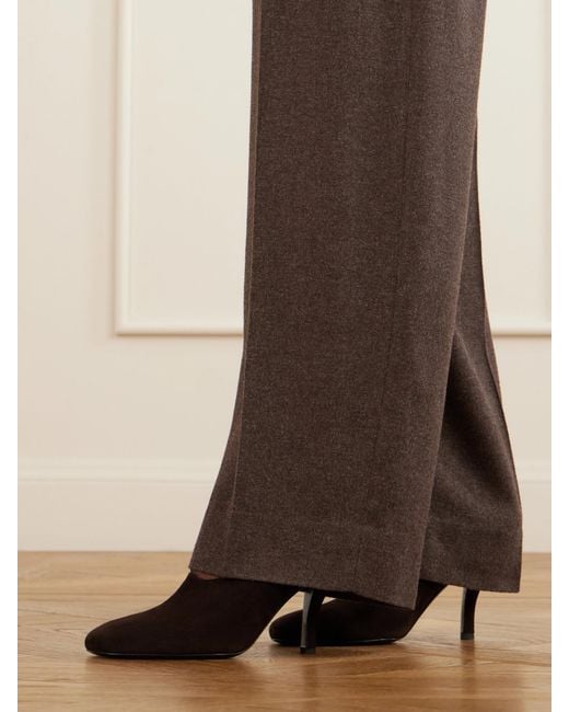 Totême Brown Contour Suede Mules