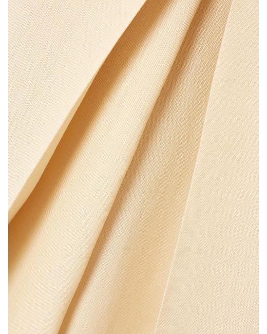 Valentino Garavani Natural Layered Canvas Wide-Leg Pants