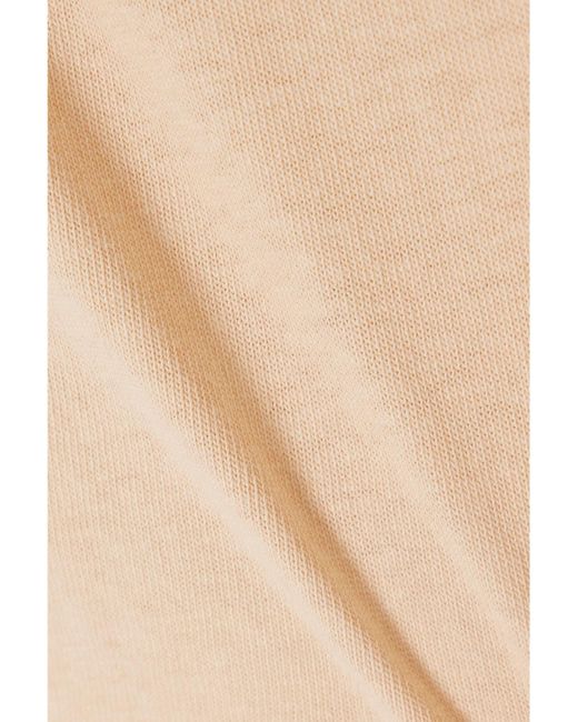 A.W.A.K.E. MODE Natural Button-Embellished Cutout Organic Cotton-Jersey T-Shirt