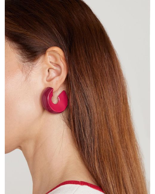 Uncommon Matters Red Creole Wood Hoop Earrings