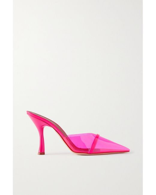 Malone Souliers Joella 90 Neon Pvc And Patent-leather Mules in Pink | Lyst