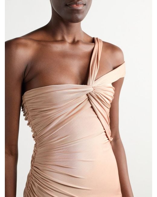 Tom Ford Natural One-Shoulder Stretch-Jersey Maxi Dress
