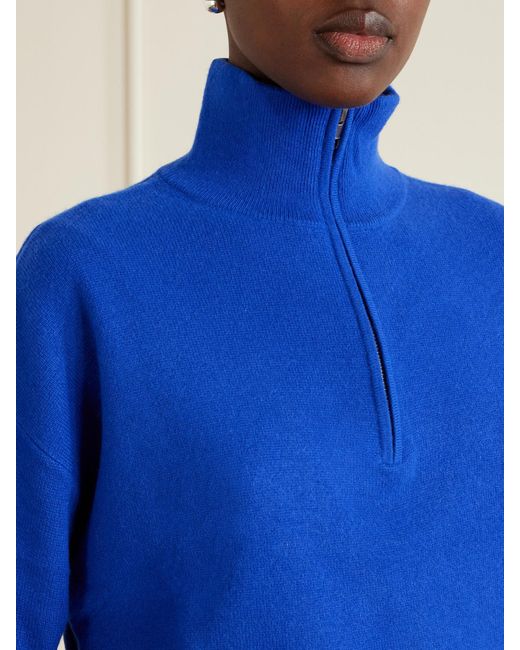 Staud Blue Hudson Cashmere Turtleneck Sweater