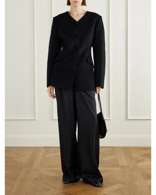 Lisa Yang Black Doublé Wool And Cashmere-Blend Jacket