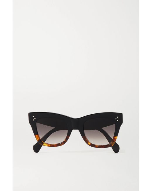 Oversized Cat-eye Tortoiseshell Acetate Sunglasses Celine en coloris Noir |  Lyst