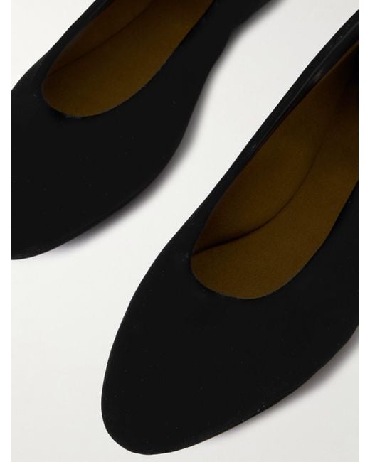 Saint Laurent White Gio Velvet Ballet Flats