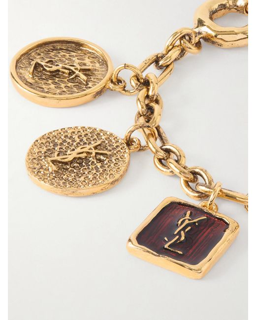 Saint Laurent Natural Tone Enamel Bracelet