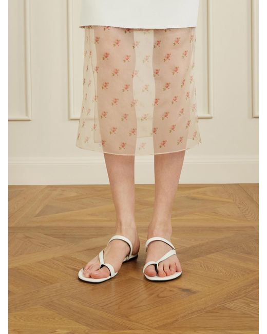 Khaite White Aimee Leather Sandals