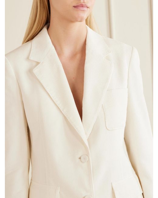 Gabriela Hearst Natural Louisa Cotton Ribbed Blazer