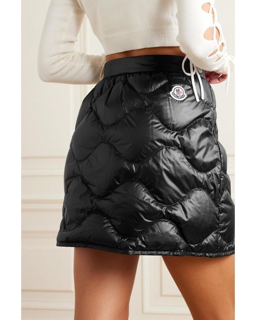 Moncler Quilted Shell Down Mini Wrap Skirt in Black Lyst