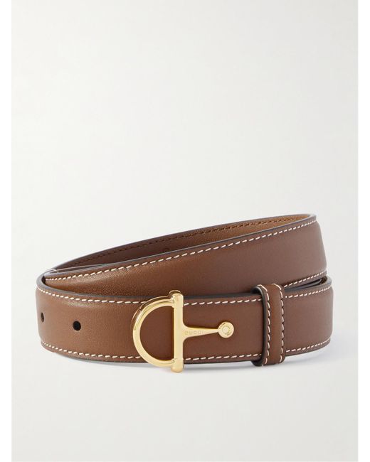 Gucci Brown Horsebit-Detailed Leather Belt