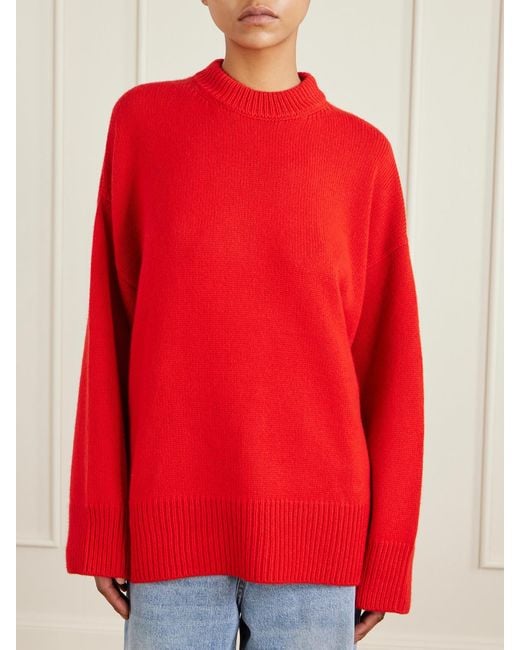The Elder Statesman Red Pali Cashmere Sweater