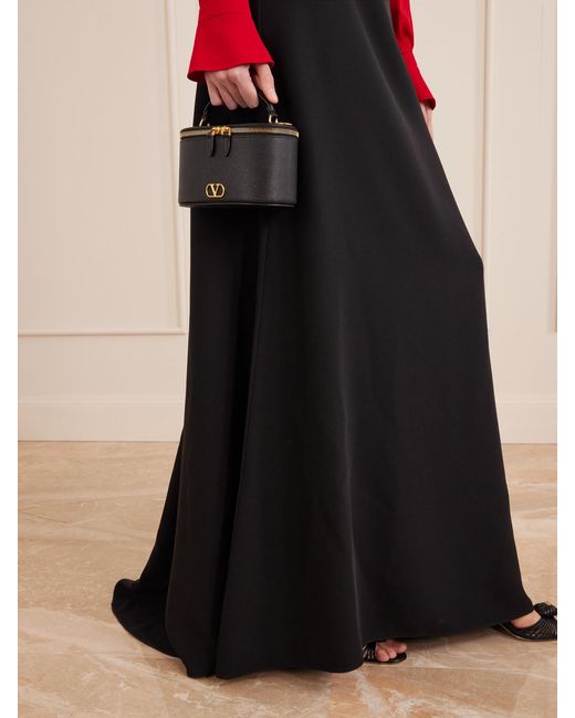 Valentino Garavani Black Silk-Cady Maxi Skirt