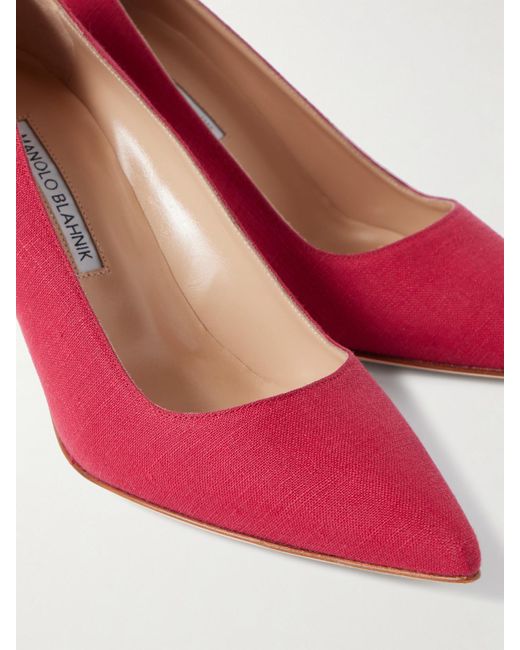 Manolo Blahnik Pink Bb 70 Canvas Pumps