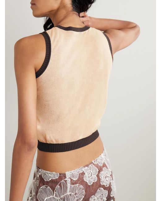 Siedres Natural Teti Appliquéd Knitted Tank