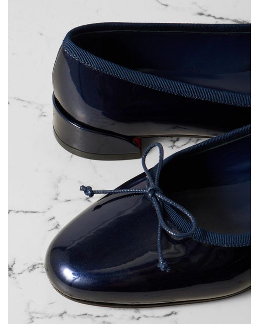 Christian Louboutin Blue Sweetie Jane Patent-Leather Flats