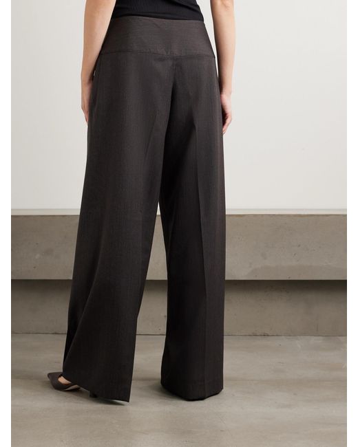 Our Legacy Black Girdle Pleated Wool Wide-Leg Pants