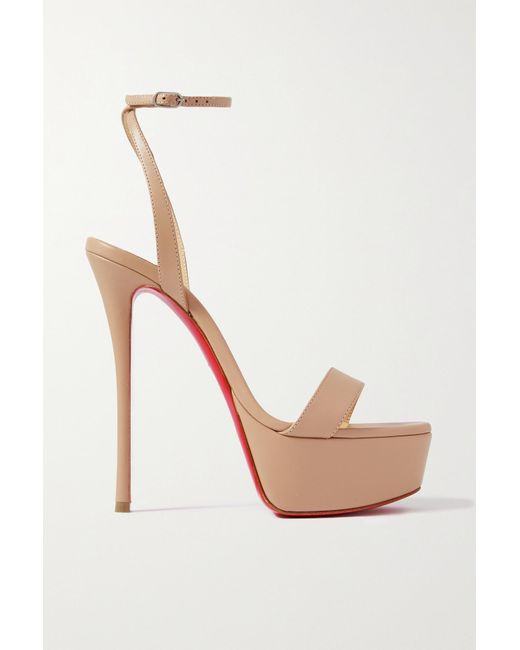 Christian Louboutin - Loubi Queen 120 Leather Sandals - Womens - Nude