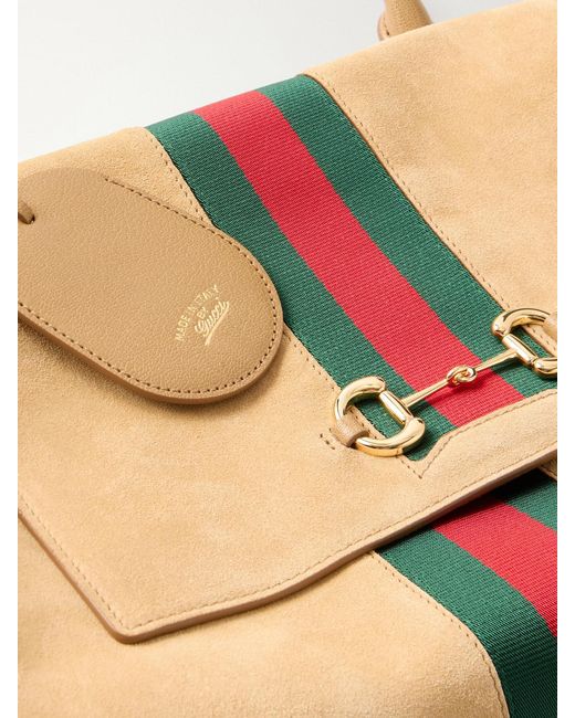 Gucci Natural Paparazzo Medium Suede Shoulder Bag