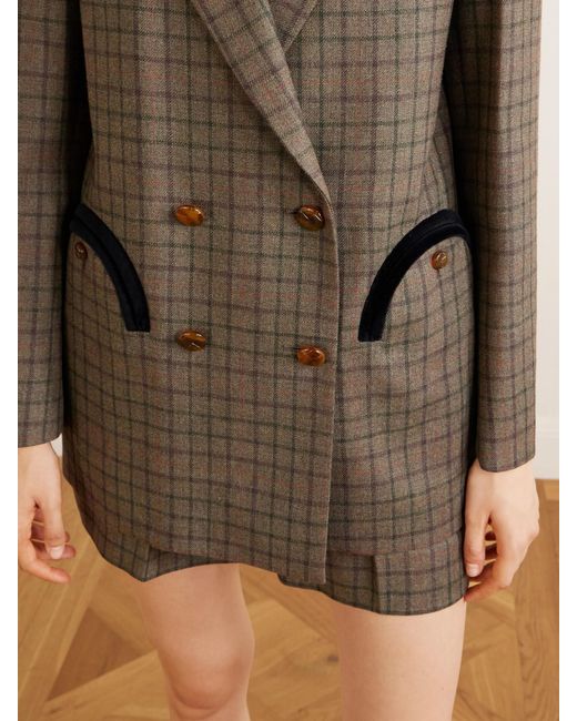 Blazé Milano Green Everyday Checked Wool And Cashmere-Blend Jacket