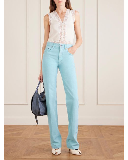 Chloé Blue High-Rise Slim-Leg Jeans