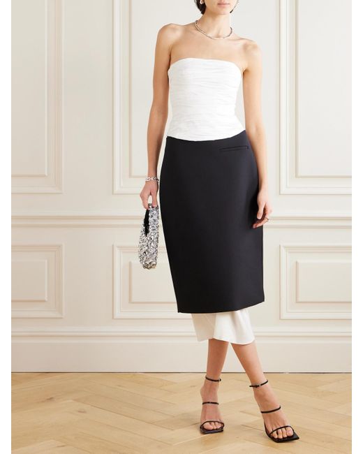 Haut Bustier En Popeline De Coton À Fronces Sunbeam Aje. en coloris White