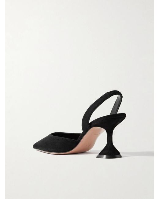 AMINA MUADDI White Holli Suede Slingback Heels