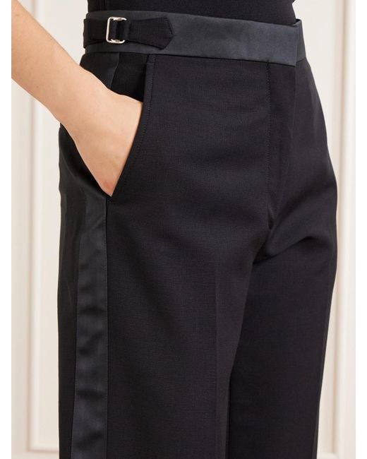 Wales Bonner Blue Gallery Satin-Trimmed Wool-Twill Flared Pants